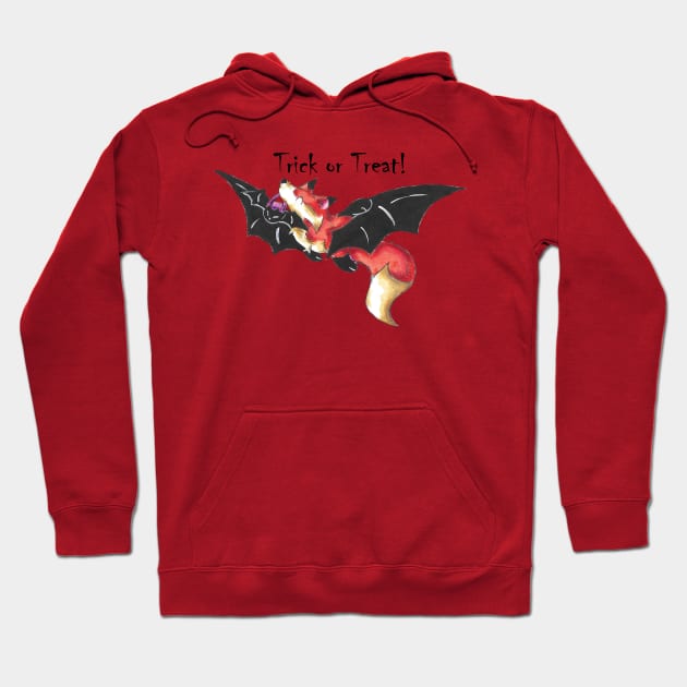 Flying Fox Trick or Treater (With Text) Hoodie by KristenOKeefeArt